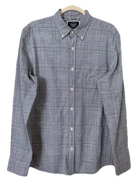 Charles Tyrwhitt Shirt Mens Medium Gray Plaid Extra Slim Fit Non-Iron Button Up